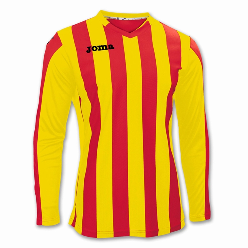 Joma Copa Men\'s Long Sleeve Yellow | UZNS03189