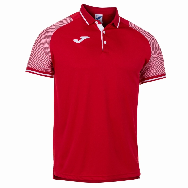 Joma Essential II Men\'s Polo Shirts Red | MGTY78432